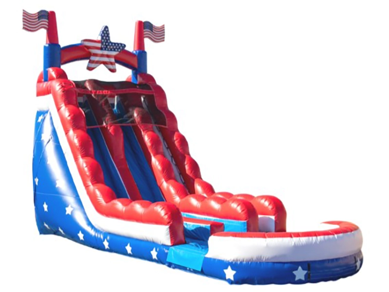 18' Freedom Falls Double Lane with Landing - Wet/Dry Image